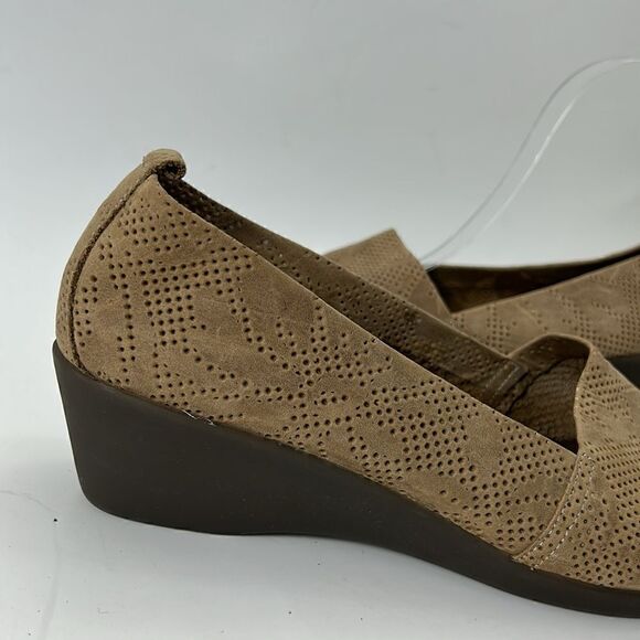 The Flexx Women's Wedge Sandal skirt heel size 8.5 peep toe - Picture 3 of 8